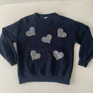 Zara sweatshirt with sparkle hearts size 11/12